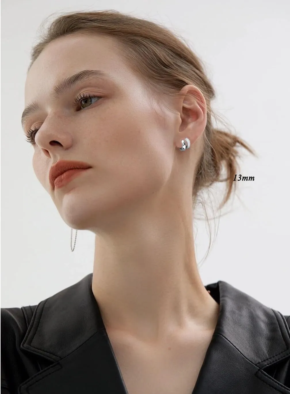 6 Pairs Chunky Small Gold Hoop Earrings Set for Women Men 14K Gold Plated Dainty Hypoallergenic Cz Diamond Hoops Huggie Earring Stack for Mutliple Piercing Ear Cuff Cartilage Earrings Jewelry Gifts