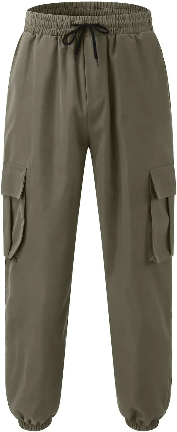 Cargo Work Pants for Men Classic-Fit Ripstop Lightweight Trousers Casual Tactical Hiking Bottom Pant Multi-Pockets