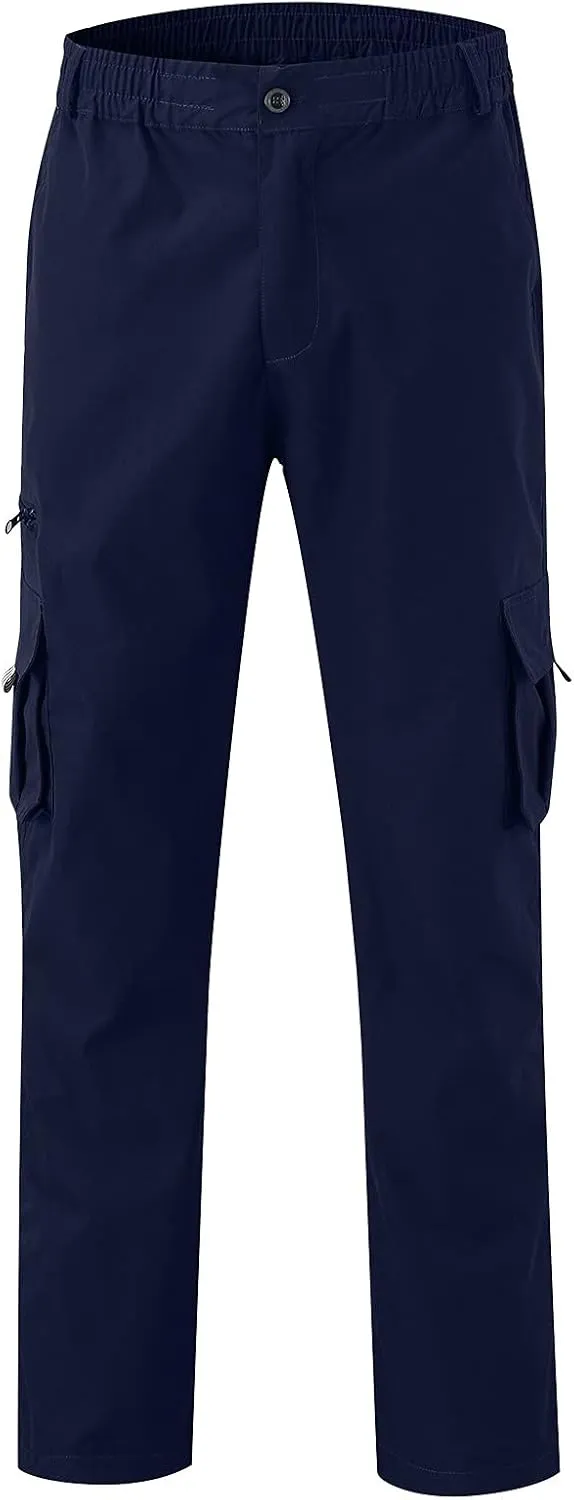 Cargo Work Pants for Men Classic-Fit Ripstop Lightweight Trousers Casual Tactical Hiking Bottom Pant Multi-Pockets