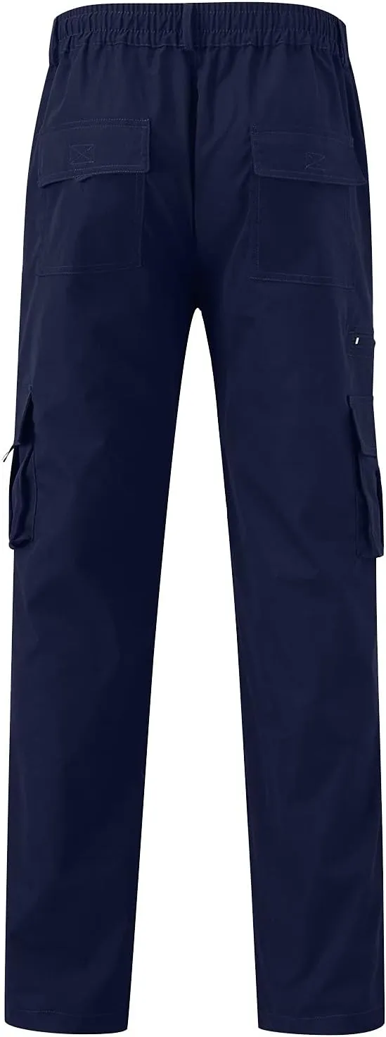 Cargo Work Pants for Men Classic-Fit Ripstop Lightweight Trousers Casual Tactical Hiking Bottom Pant Multi-Pockets