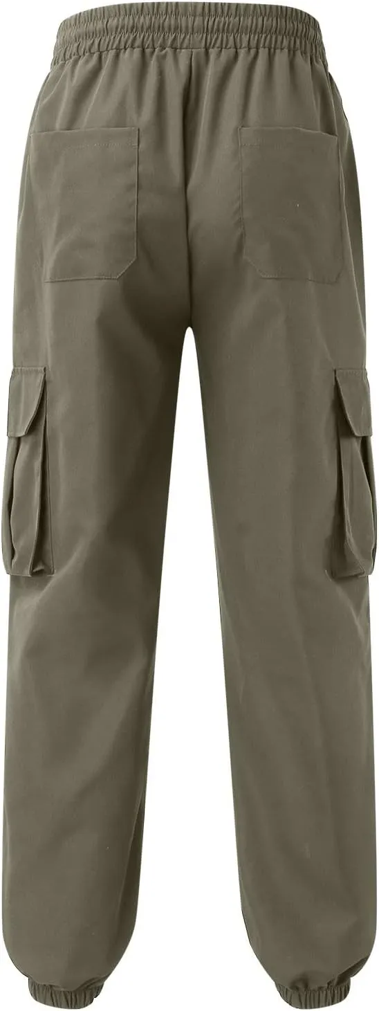 Cargo Work Pants for Men Classic-Fit Ripstop Lightweight Trousers Casual Tactical Hiking Bottom Pant Multi-Pockets