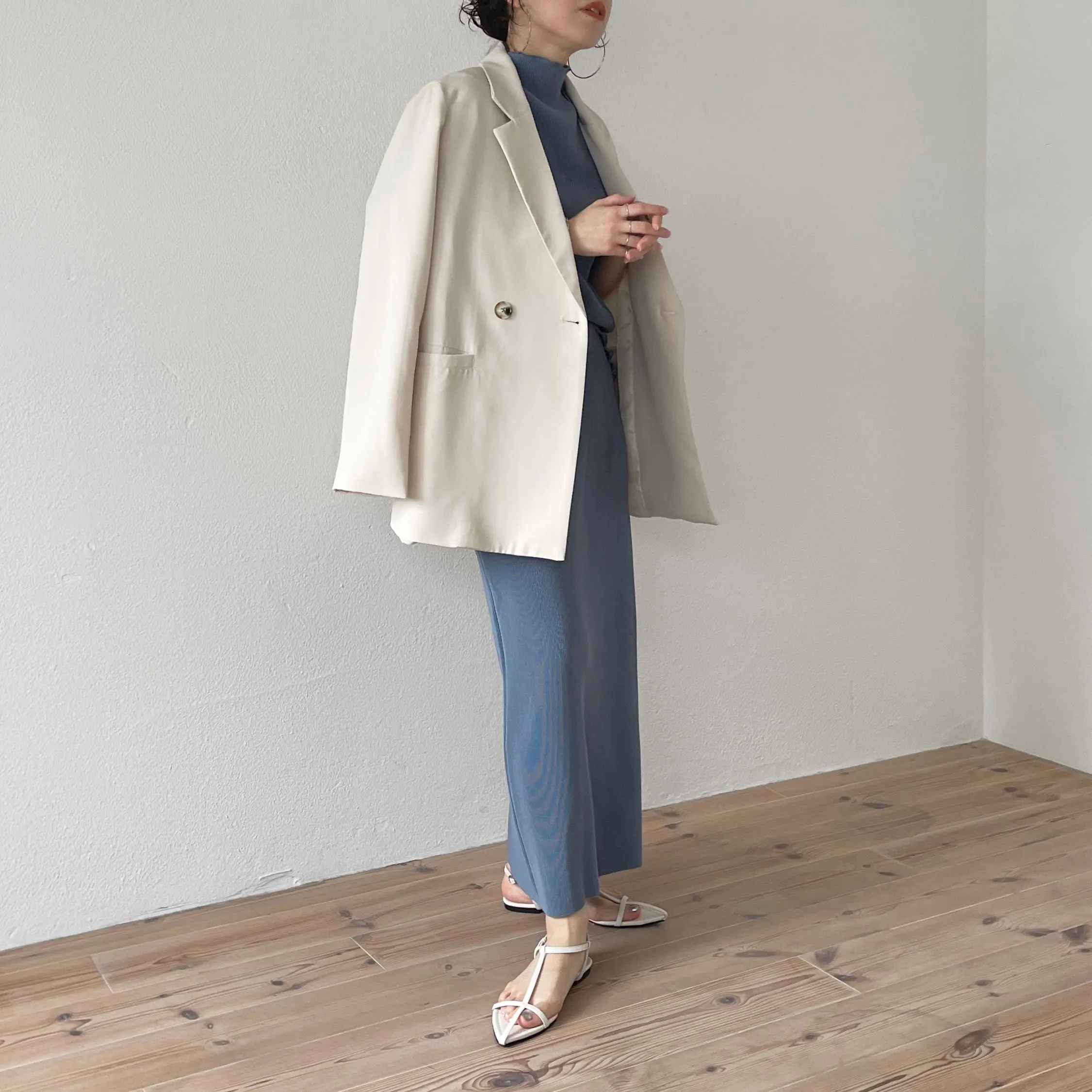 daily daily super stretch pleats skirt / blue