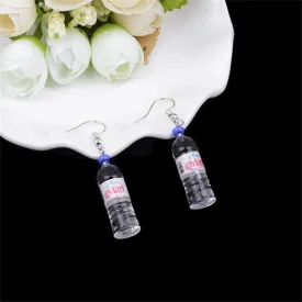 Funny Earrings Sweet Fresh Handmade Colorful 3D Cut Dinosaur Bottle Flower Eggs Simulation Animal Food Dangle Earrings for Women Environmental theme