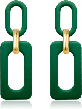 Geometric Square Earrings for Women Retro Simple Acrylic Chain Earrings Statement Earring for Women Girls