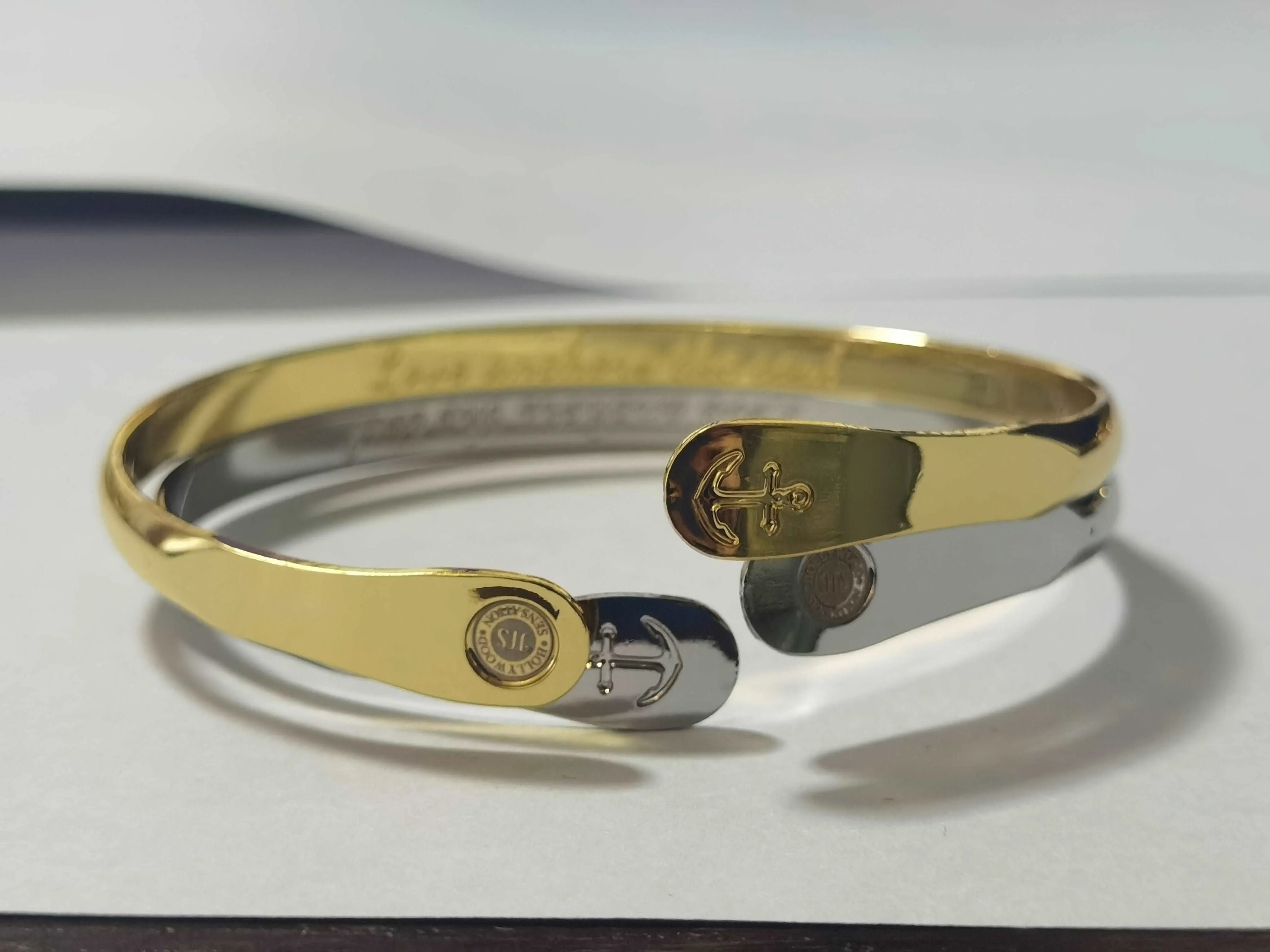 Gold Anchor Bracelet Engraved Bracelets Love Anchors the Soul Anchor Bracelet Women