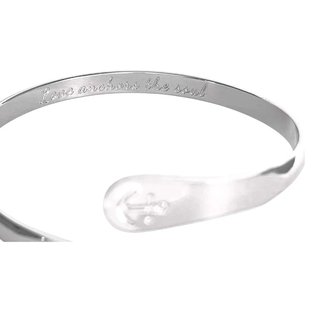 Gold Anchor Bracelet Engraved Bracelets Love Anchors the Soul Anchor Bracelet Women
