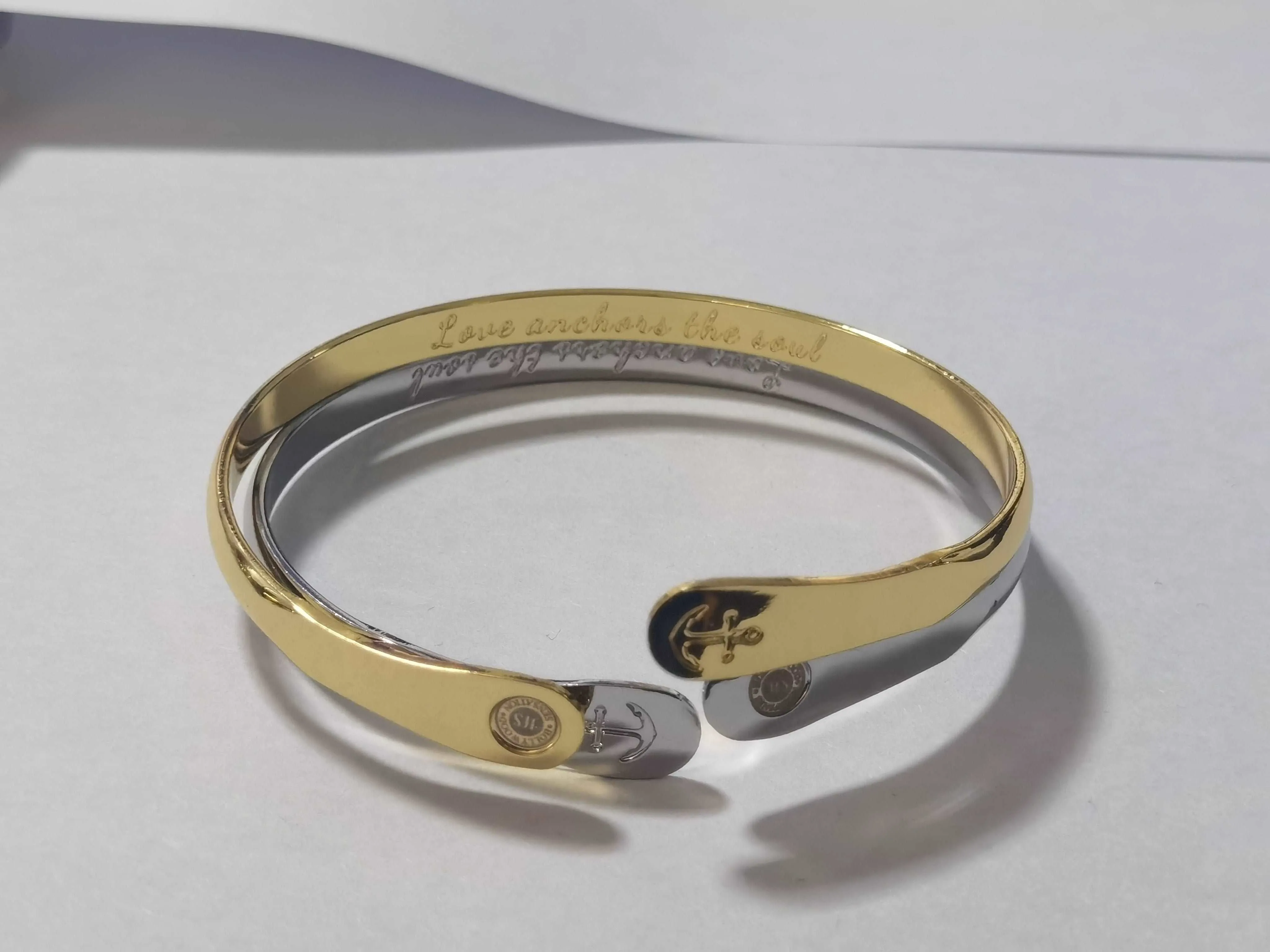 Gold Anchor Bracelet Engraved Bracelets Love Anchors the Soul Anchor Bracelet Women