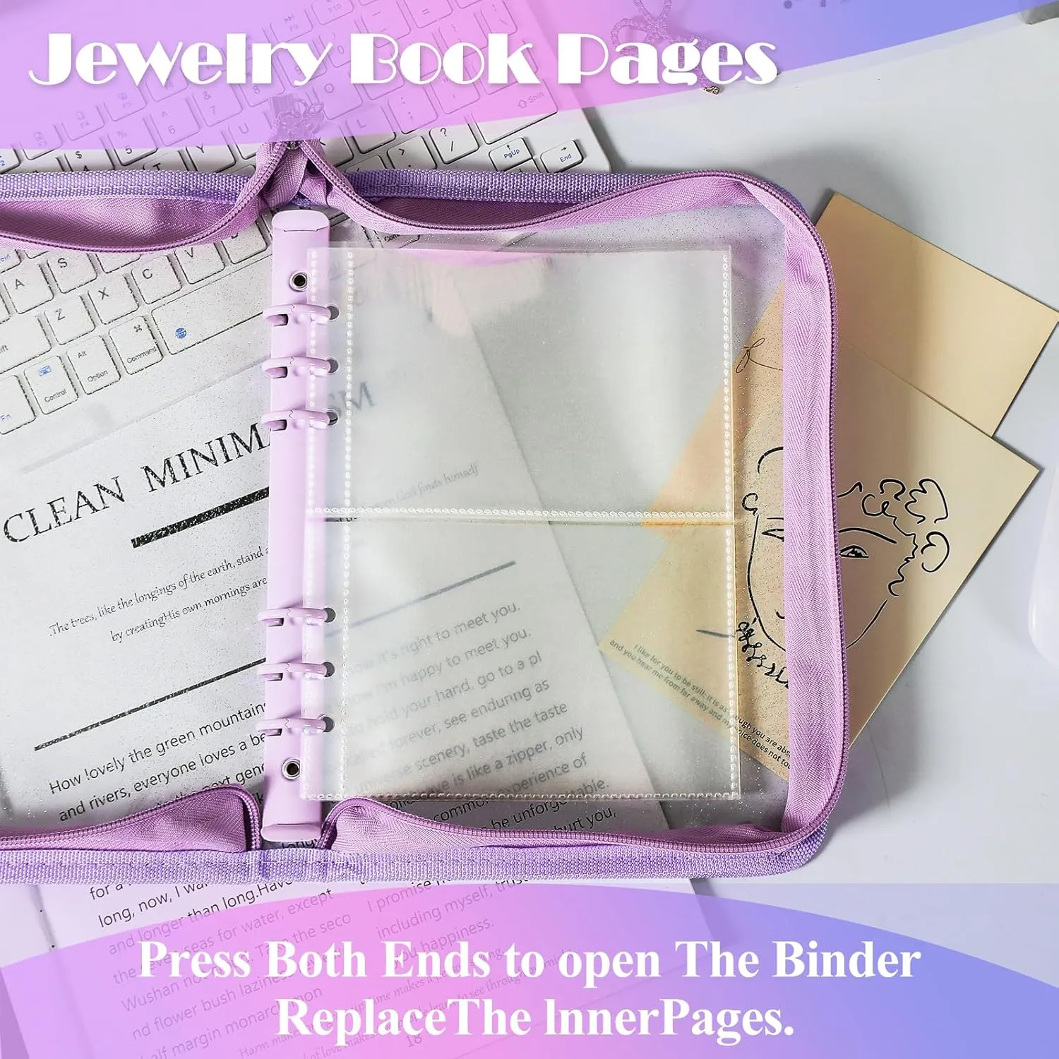 Jewelry Organizer Book Clear Refill Inner Pages for Earring Storage Book Grid Pages Jewelry Storage Book Refill Inner (20 Large Grid Pages for Jewelry Books)