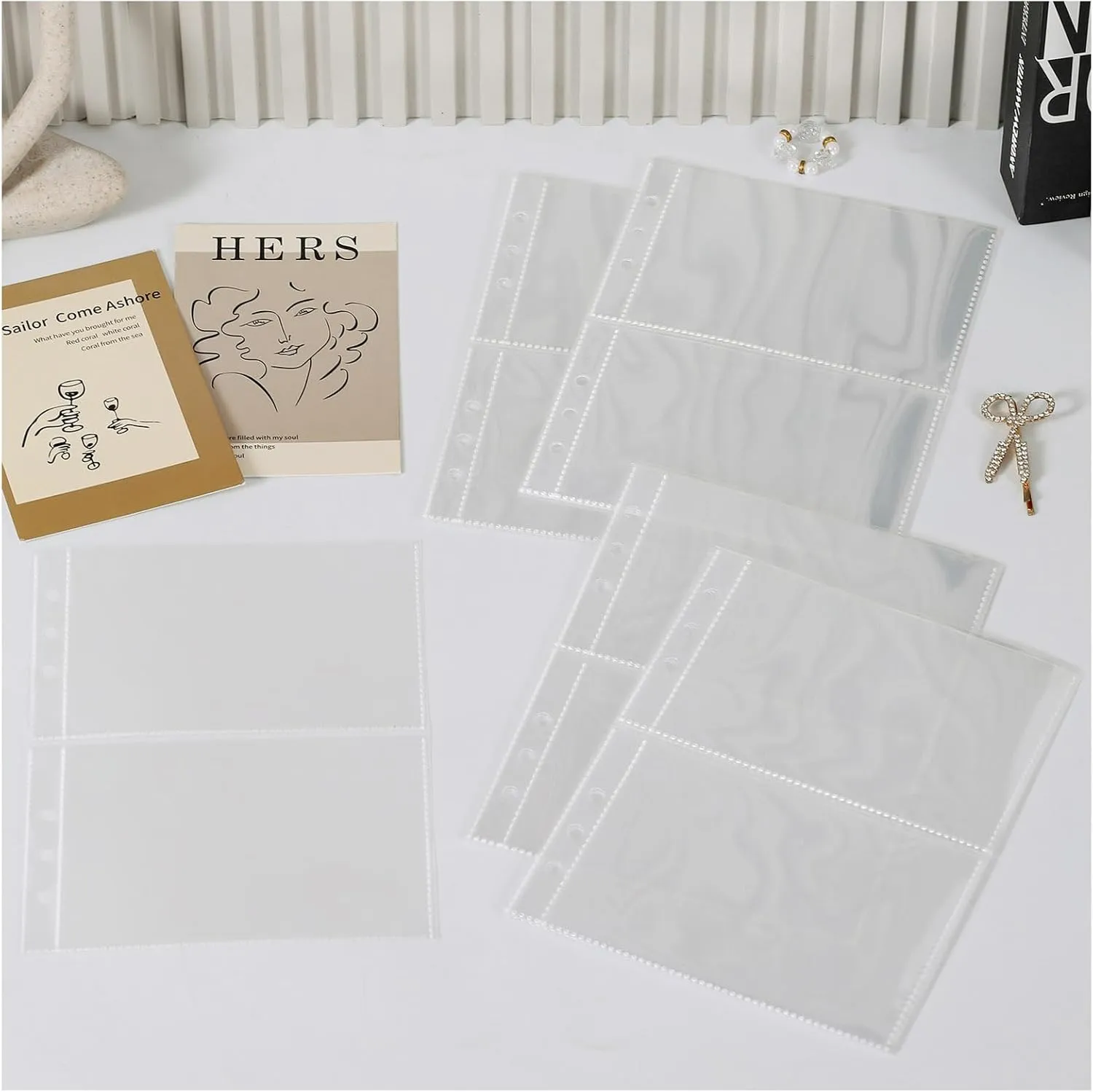 Jewelry Organizer Book Clear Refill Inner Pages for Earring Storage Book Grid Pages Jewelry Storage Book Refill Inner (20 Large Grid Pages for Jewelry Books)