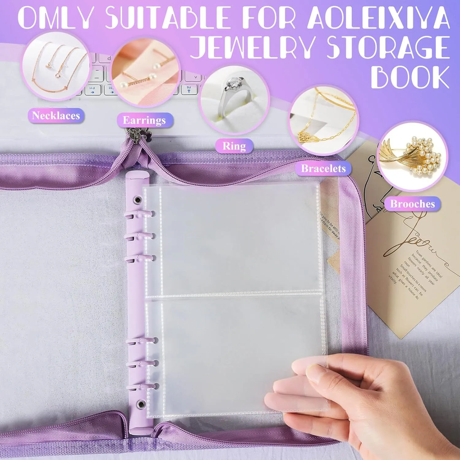 Jewelry Organizer Book Clear Refill Inner Pages for Earring Storage Book Grid Pages Jewelry Storage Book Refill Inner (20 Large Grid Pages for Jewelry Books)