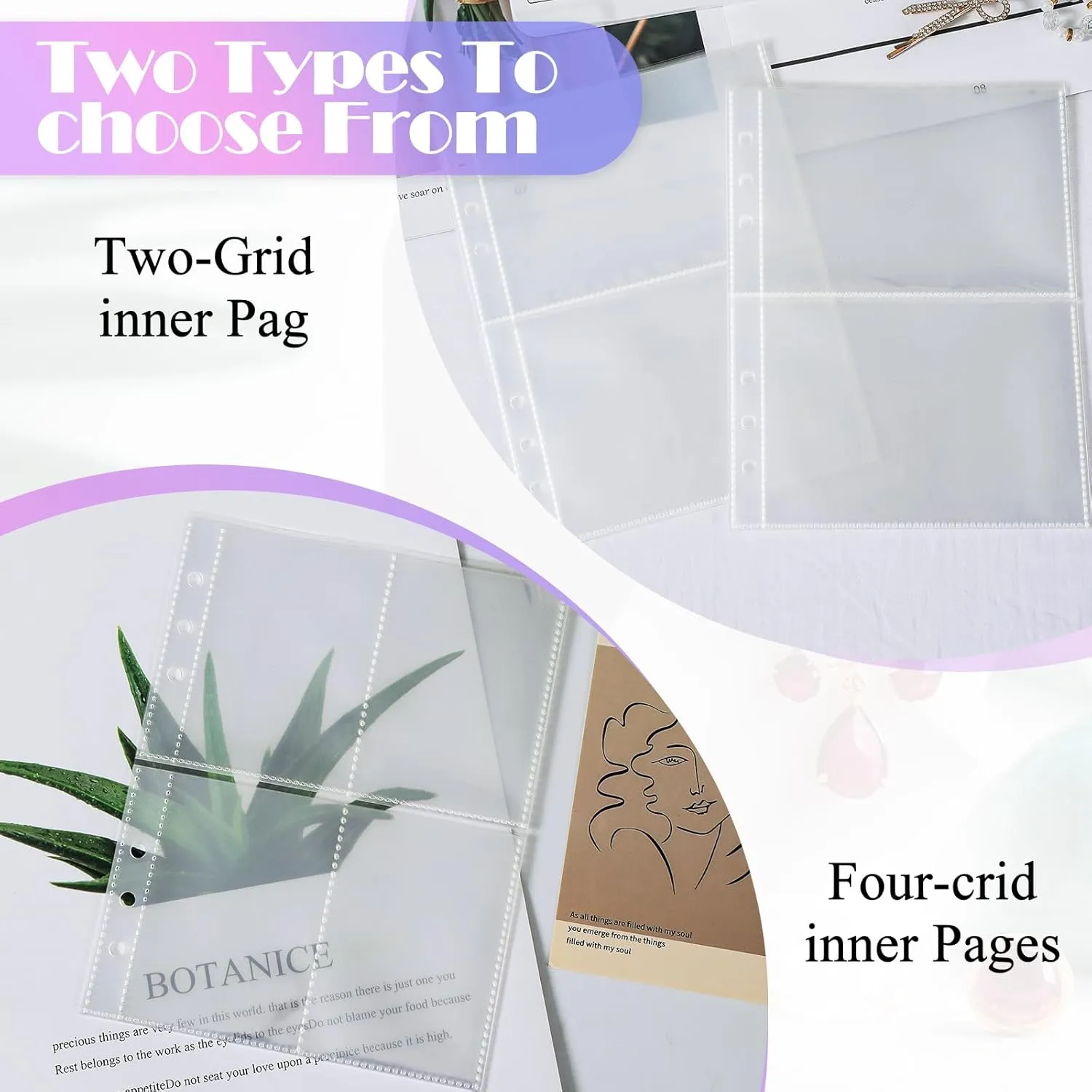 Jewelry Organizer Book Clear Refill Inner Pages for Earring Storage Book Grid Pages Jewelry Storage Book Refill Inner (20 Large Grid Pages for Jewelry Books)