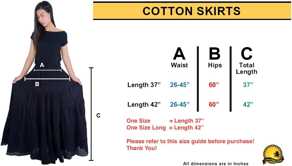 Lannaclothesdesign Women's Cotton Long Ruffle Full Circle Long Skirts Maxi Skirt