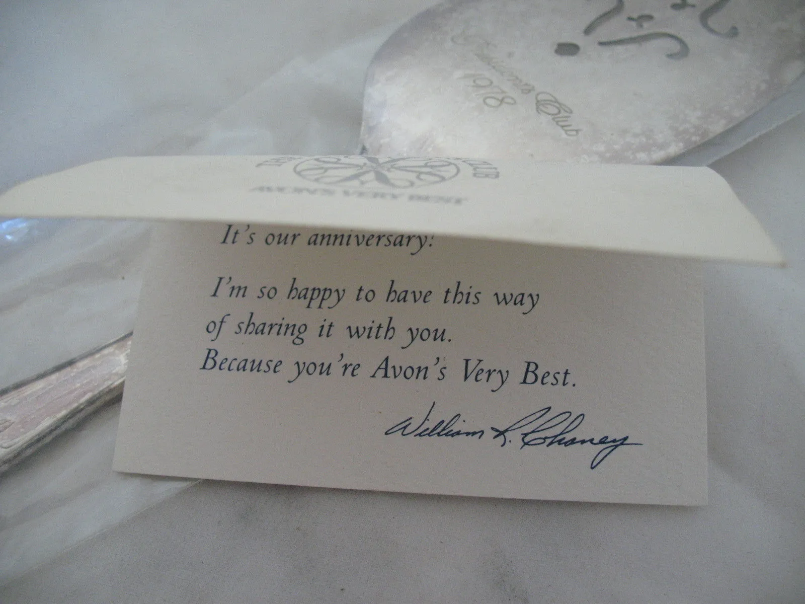 NEW VINTAGE AVON 1978 President's Club SILVER PLATE Plated SPOON CAKE PIE SERVER Serving