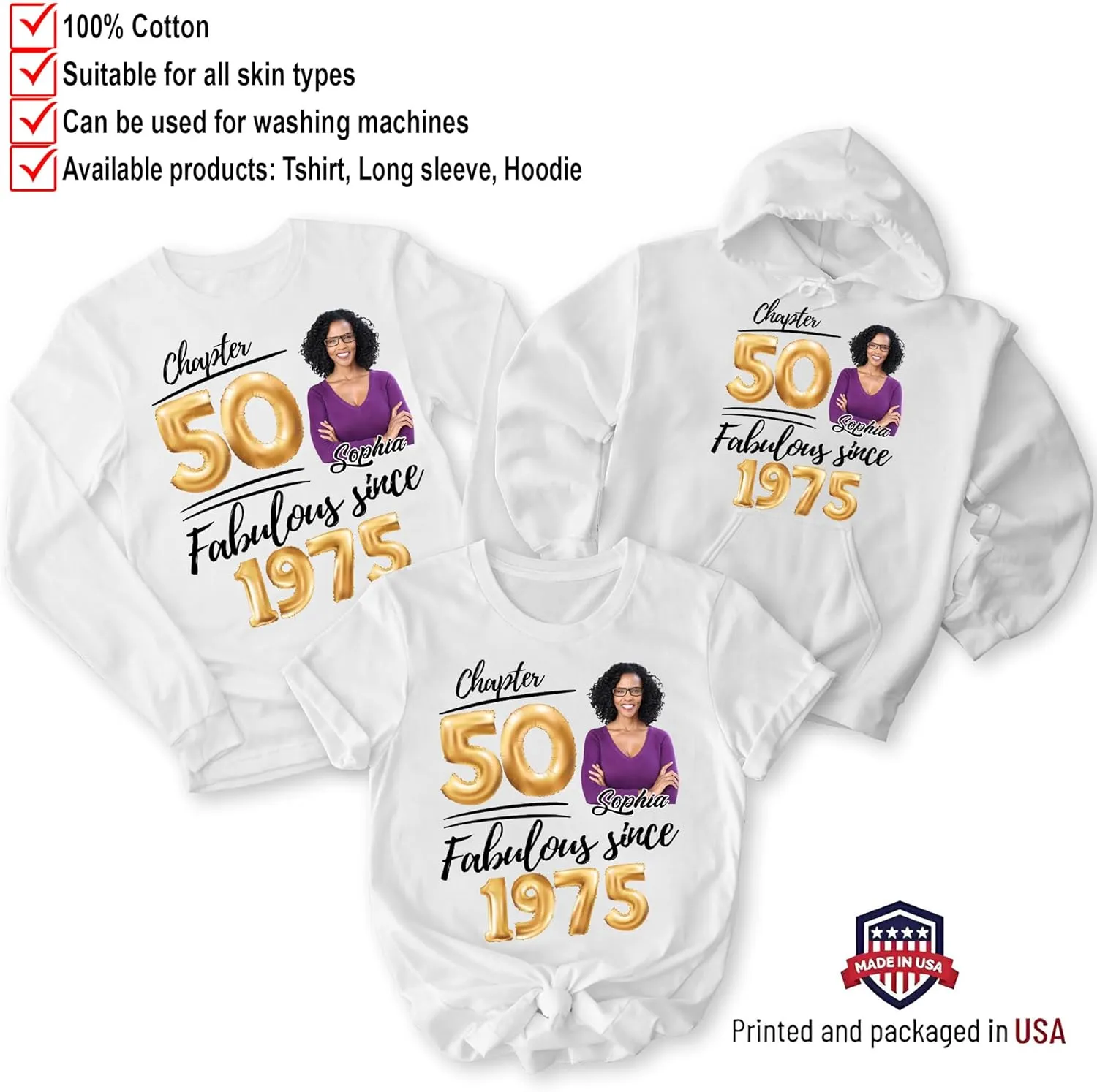 Personalized Birthday Shirts for Woman, Birthday Gifts for Her, Custom Photo Birthday Shirt, Its My Birthday Shirt Women