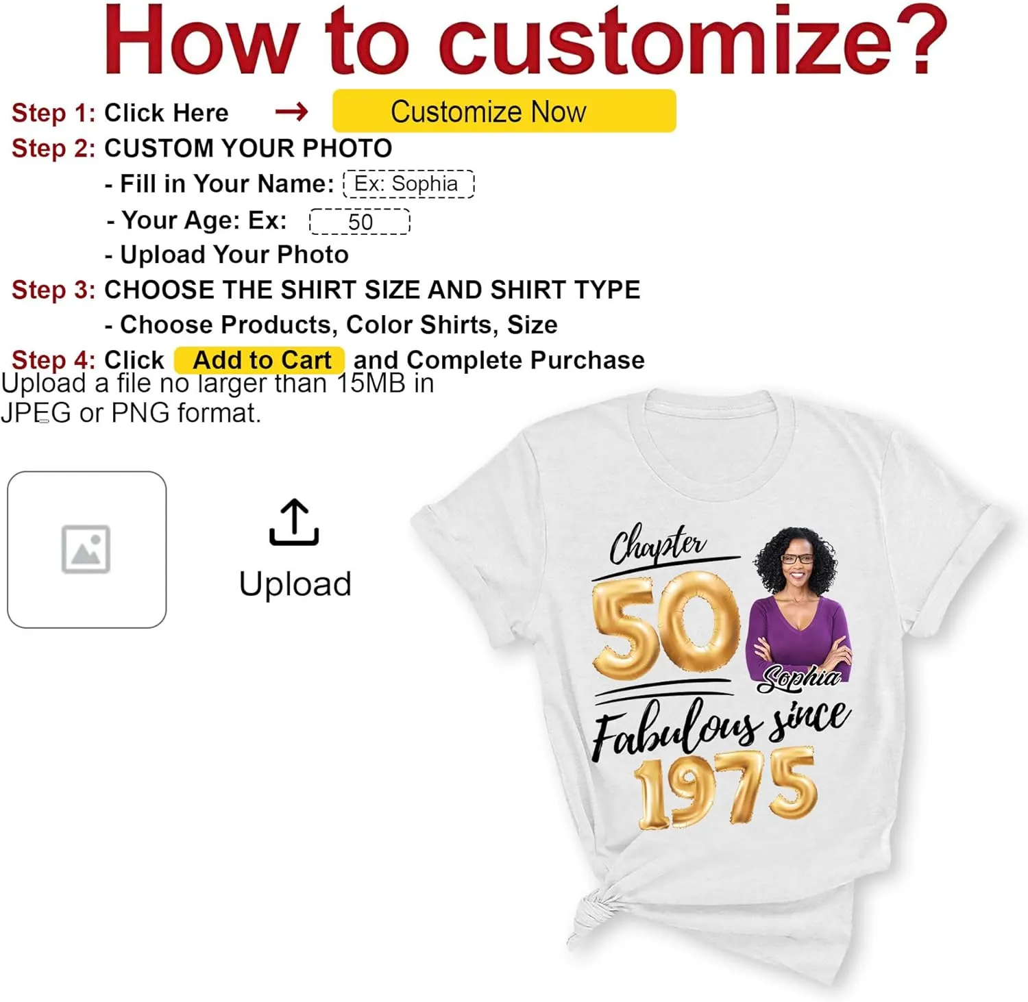 Personalized Birthday Shirts for Woman, Birthday Gifts for Her, Custom Photo Birthday Shirt, Its My Birthday Shirt Women