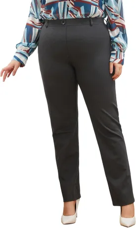 Plus Size Women's Straight-Leg Dress Pants - Slacks for Business Casual,Work Clothes for Office