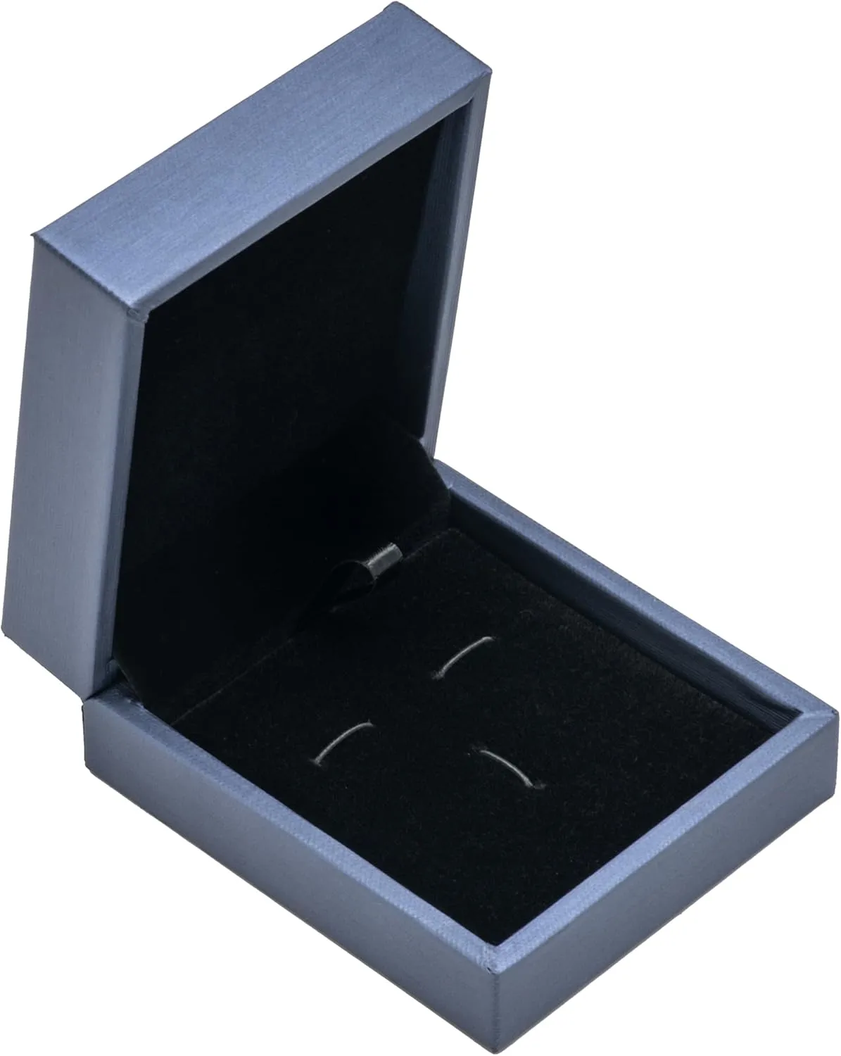 PU Leather Cufflink Tie Clip Box Cuff Links Storage Gift Box Jewelry Display Case (Blue)