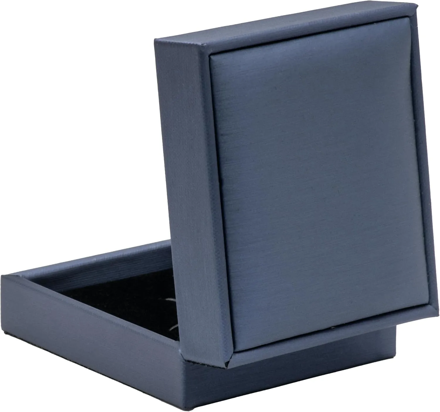 PU Leather Cufflink Tie Clip Box Cuff Links Storage Gift Box Jewelry Display Case (Blue)