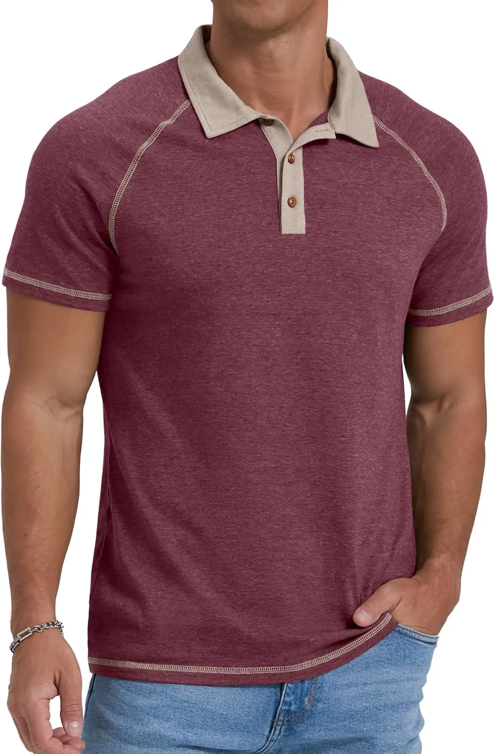 Sailwind Mens Short Sleeve Polo Shirts Cotton Golf Shirts Fashion Casual Raglan