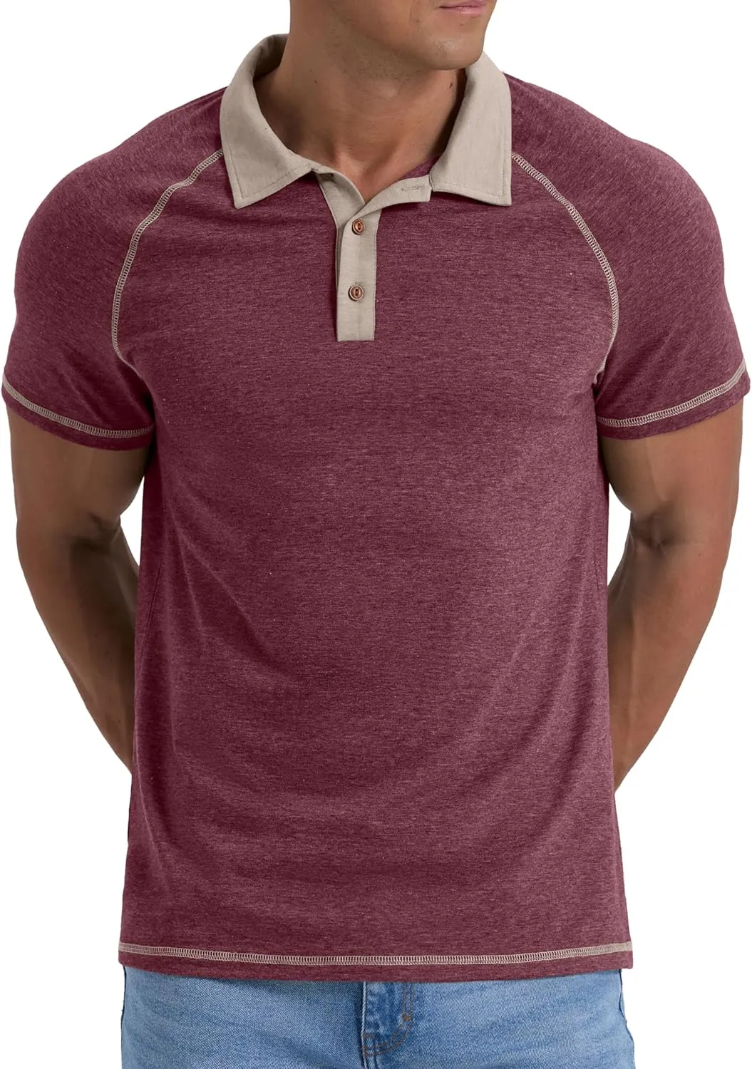 Sailwind Mens Short Sleeve Polo Shirts Cotton Golf Shirts Fashion Casual Raglan