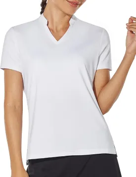 Women's Golf Shirt V Neck Short Long Sleeve Polo Shirts Lightweight Quick Dry Workout Daily Work Shirts Tops