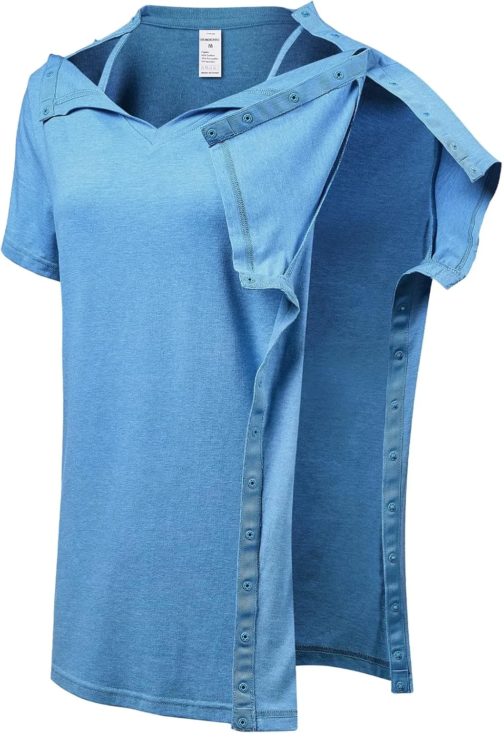 Women's Post Shoulder Surgery Shirts Clothes After Rotator Cuff Surgery Chemo Port Access T Shirt with Snaps