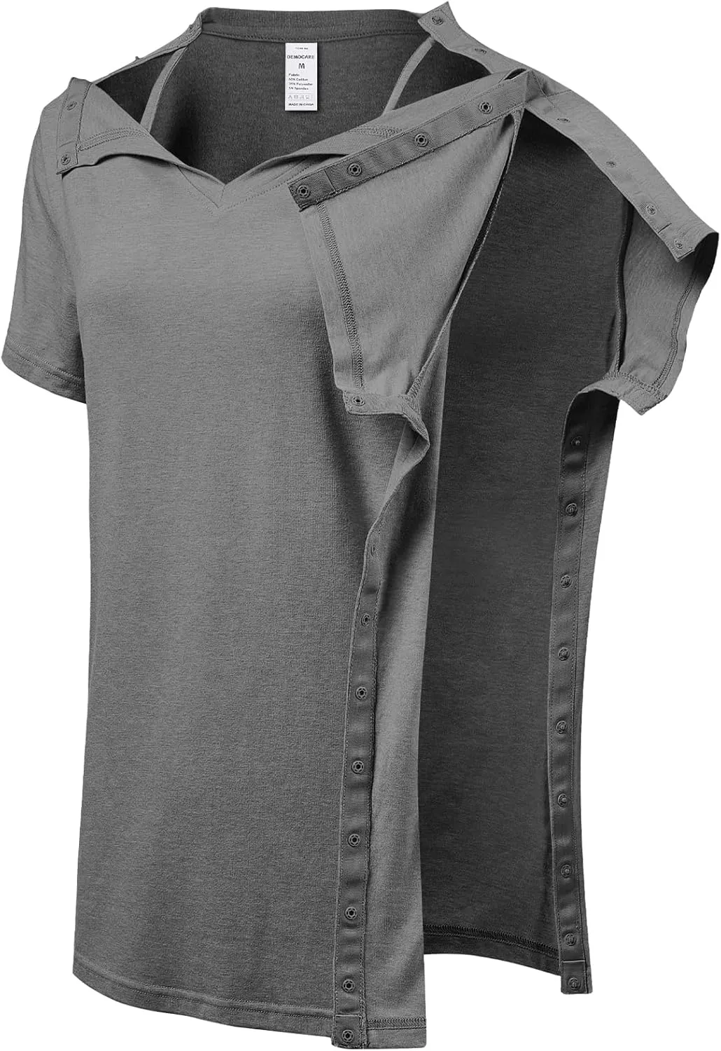 Women's Post Shoulder Surgery Shirts Clothes After Rotator Cuff Surgery Chemo Port Access T Shirt with Snaps
