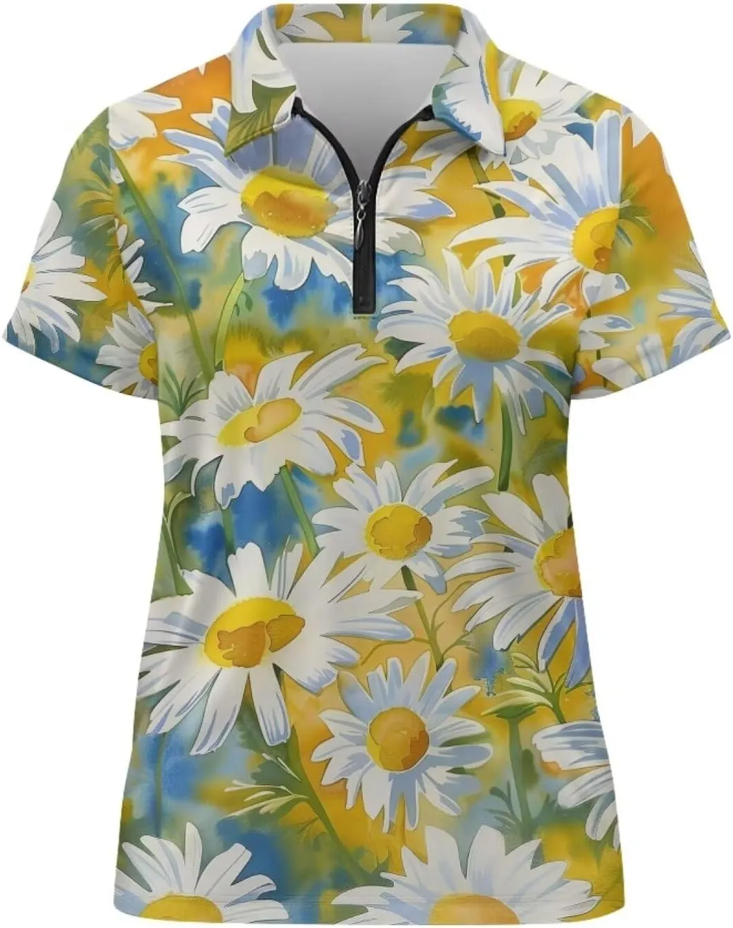 YEXIATODO Womens Golf Shirt Short Sleeve Polo Shirts Zip Up Collared UPF 50  Quick Dry Tennis Athletic Tank Tops XS-2XL