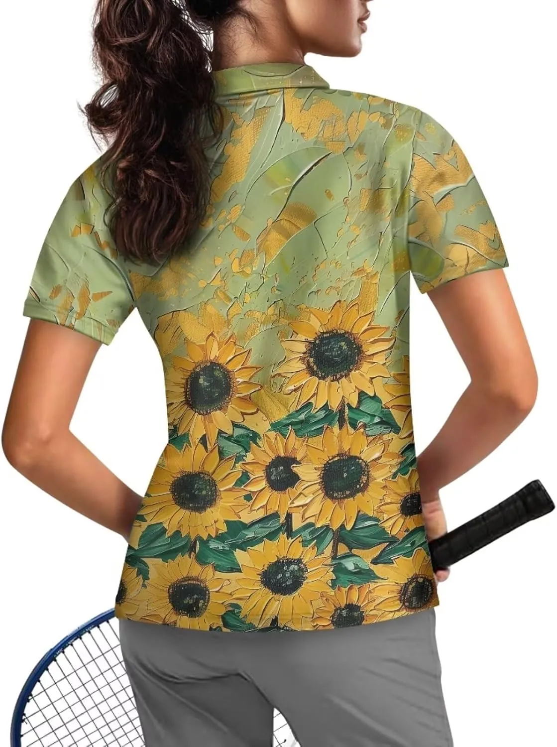YEXIATODO Womens Golf Shirt Short Sleeve Polo Shirts Zip Up Collared UPF 50  Quick Dry Tennis Athletic Tank Tops XS-2XL